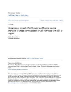 Compressive Strength of Steel Tower Members: Reinforcement Analysis