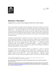 Nintendo's Revolution Case Study