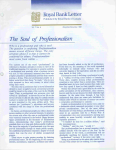 The Soul of Professionalism: Defining Professional Ethics