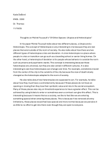 Thoughts on Foucault's Utopias and Heterotopias
