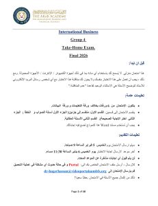 International Business Take-Home Exam Final 2026