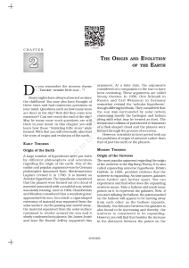 Origin and Evolution of the Earth Chapter 2