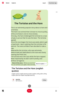 The Tortoise and the Hare: English Fable with Moral
