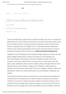 2026 Critical Minerals Ministerial Fact Sheet