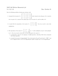 Linear Algebra Assignment: Eigenvalues & Diagonalization