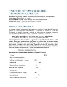 Taller de Contabilidad de Costos: Estudio de caso Tecnolog&iacute;a Solar