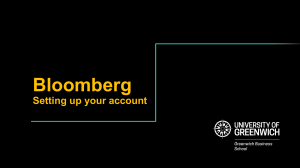 Bloomberg Account Setup Guide - Greenwich Business School