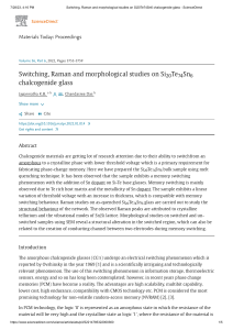 Switching, Raman, and Morphological Studies on Si20Te74Sn6 Chalcogenide Glass