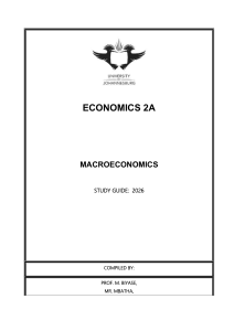 Economics 2A Macroeconomics Study Guide 2026