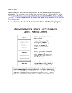 Writing Introductions: Rhetorical Elements & Examples