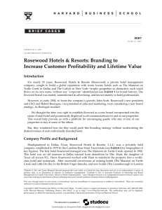 Rosewood Hotels Branding Case Study: Customer Profitability