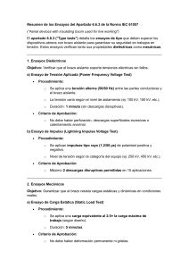 Resumen de Ensayos IEC 61057