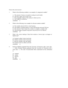 Statistics Quiz: Variables & Measurement Scales
