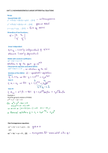 Unit 2.2: Nonhomogeneous Linear Differential Equations