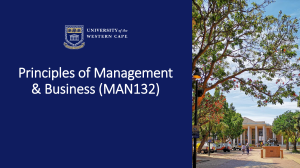 Principles of Management & Business