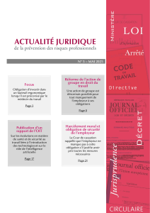 Actualit&eacute; Juridique Pr&eacute;vention Risques Professionnels Mai 2025