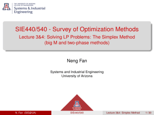 Simplex Method for LP: Big M & Two-Phase Methods