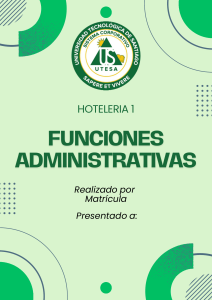 Funciones Administrativas en Hoteler&iacute;a