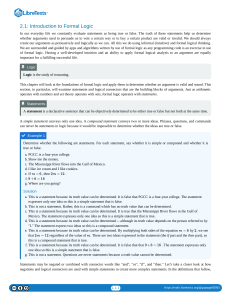 Introduction to Formal Logic