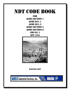NDT Code Book for ASME, API, AWS Standards