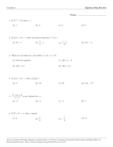Calculus I Algebra/Trig Review Worksheet