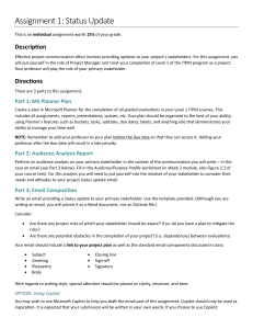 ITPM Level 1 Assignment 1: Status Update
