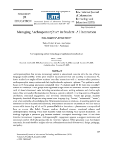 Managing Anthropomorphism in Student-AI Interaction