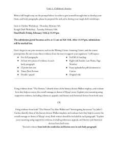 Literary Analysis Essay Prompt: The Flowers