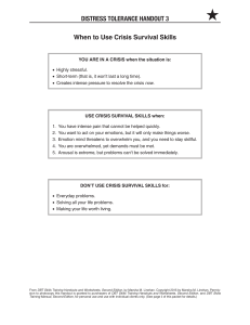Distress Tolerance Handout 3: When to Use Crisis Survival Skills