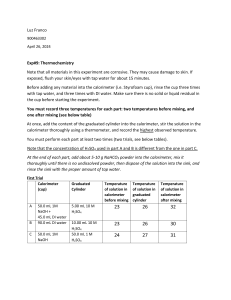 Thermochemistry Experiment Guide: Calorimetry Lab Procedure