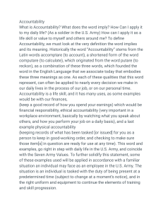 Accountability in the U.S. Army: Definition & Application