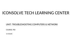 Computer & Network Troubleshooting Course Outline