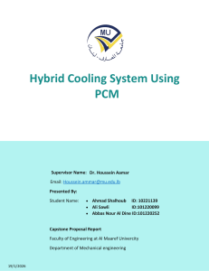 Hybrid Cooling System Using PCM Capstone Proposal