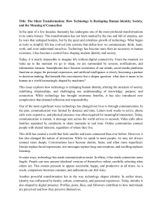 Technology's Impact on Human Identity and Society Essay