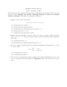 ENEE324 Exam 2: Probability and Statistics Questions