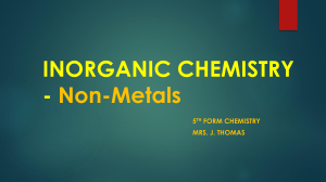 Inorganic Chemistry - Non-Metals Lesson