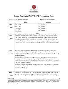 Arctic Mining Consultants Case Study Preparation Chart