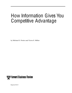 How Information Gives You Competitive Advantage | HBR 1985