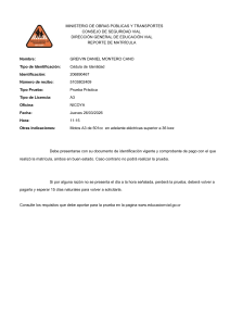 Reporte de Matr&iacute;cula para Prueba de Licencia de Motocicleta
