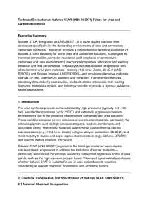 Safurex STAR (UNS S83071) for Urea Service: Technical Evaluation