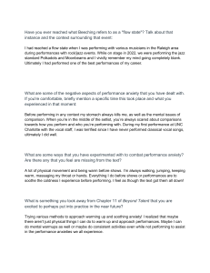 Performance Anxiety & Flow State: Personal Reflections