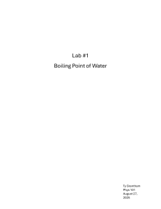 Lab Report: Boiling Point of Water Experiment