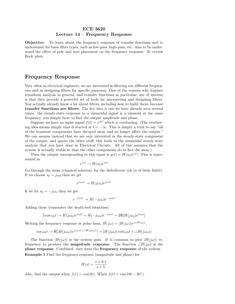 ECE 3620 Lecture 14: Frequency Response