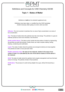 CAIE Chemistry IGCSE Topic 1: States of Matter Definitions