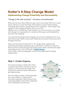 Kotter's 8-Step Change Model for Successful Implementation