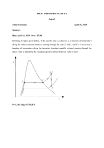 ME204 Thermodynamics II Quiz 2: Entropy Change Problem