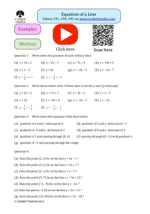 Equation of a Line Worksheet