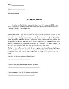 Coco the Cool Coffee Robot Worksheet