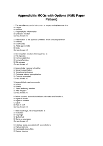 Appendicitis MCQs with Answers