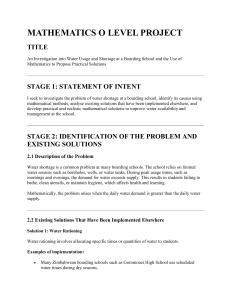 Mathematics O Level Project: Water Usage Investigation